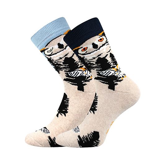 BOMA OWLANA / Dámske bavlnené froté ponožky so sovou
