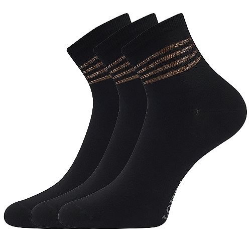 LONKA FASKETA / Dámske elegatné ponožky s prúžkami, 3 páry