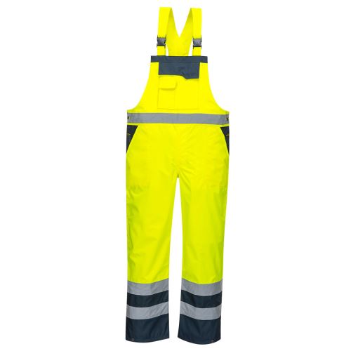 PORTWEST HI-VIS NOHAVICE S488 / Reflexné nohavice s trakmi, vodeodolné, dvojfarebné