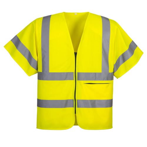 PORTWEST HI-VIS C372 / Reflexná vesta na zips, kr. rukáv