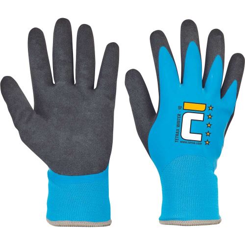FH TETRAX WINTER / Máčané zateplené pletené rukavice, latex
