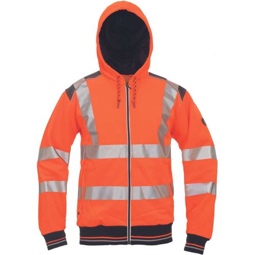 CERVA KNOXFIELD HVPS / HI-VIS celoprepínací mikina s kapucňou