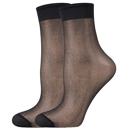 LADYB NYLON SOCKS 20 DEN / Dámske silonkové ponožky, nesťahujúce lem, 2 páry, vrecko