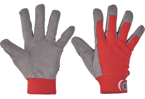 CERVA THRUSH / Kombinované rukavice - červená/sivá 10