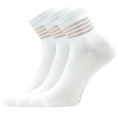 LONKA FASKETA / Dámske elegatné ponožky s prúžkami, 3 páry
