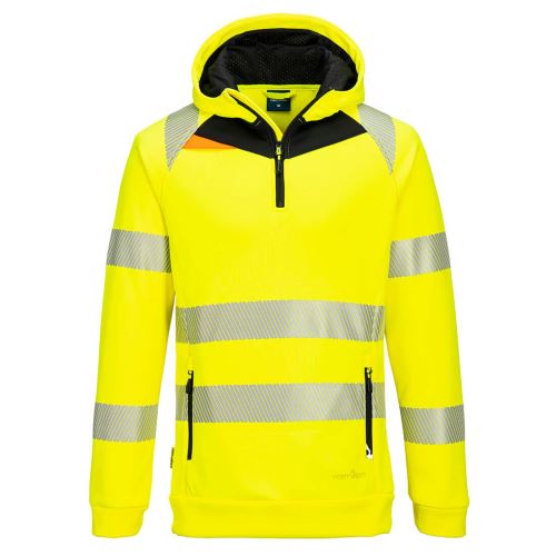 PORTWEST HI-VIS DX482 / Reflexná mikina s 1/4 zipsom a kapucňou