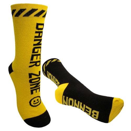 BENNONKY BLACK/YELLOW SOCKS / Ponožky, motív DANGER ZONE