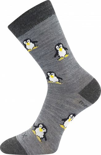 VoXX PENGUINIK / Detské ponožkyz merino vlny s tučniakmi