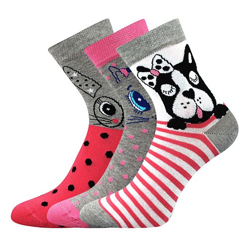 BOMA XANTIPA 63 / Dámske bavlnené ponožky so zvieratkami