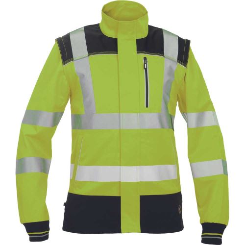 CERVA KNOXFIELD HVPS / HI-VIS pracovná bunda s odopínateľnými rukávmi